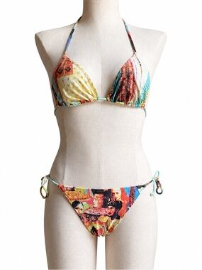 RARE 1994 Jean Paul Gaultier Soleil Bollywood Faces Bikini